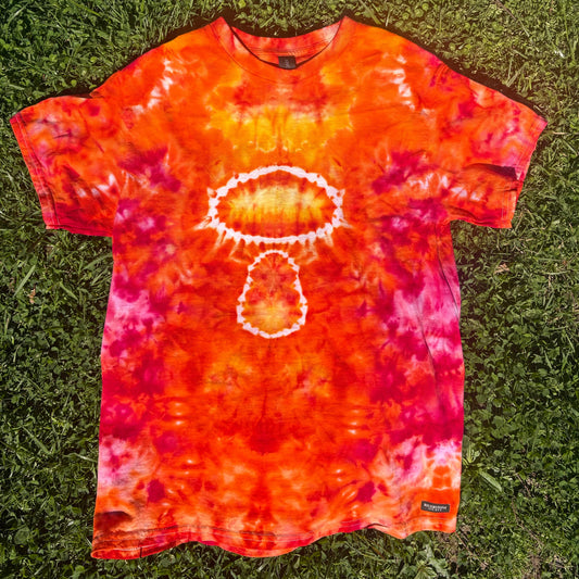 Unisex Red and Orange Hand-Dyed Tie Dye T-shirt - 100% Cotton