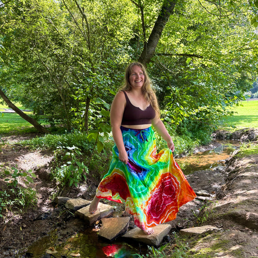 Take-Out Skirt | Rainbow – Hand-dyed Skirt for Women with Pockets