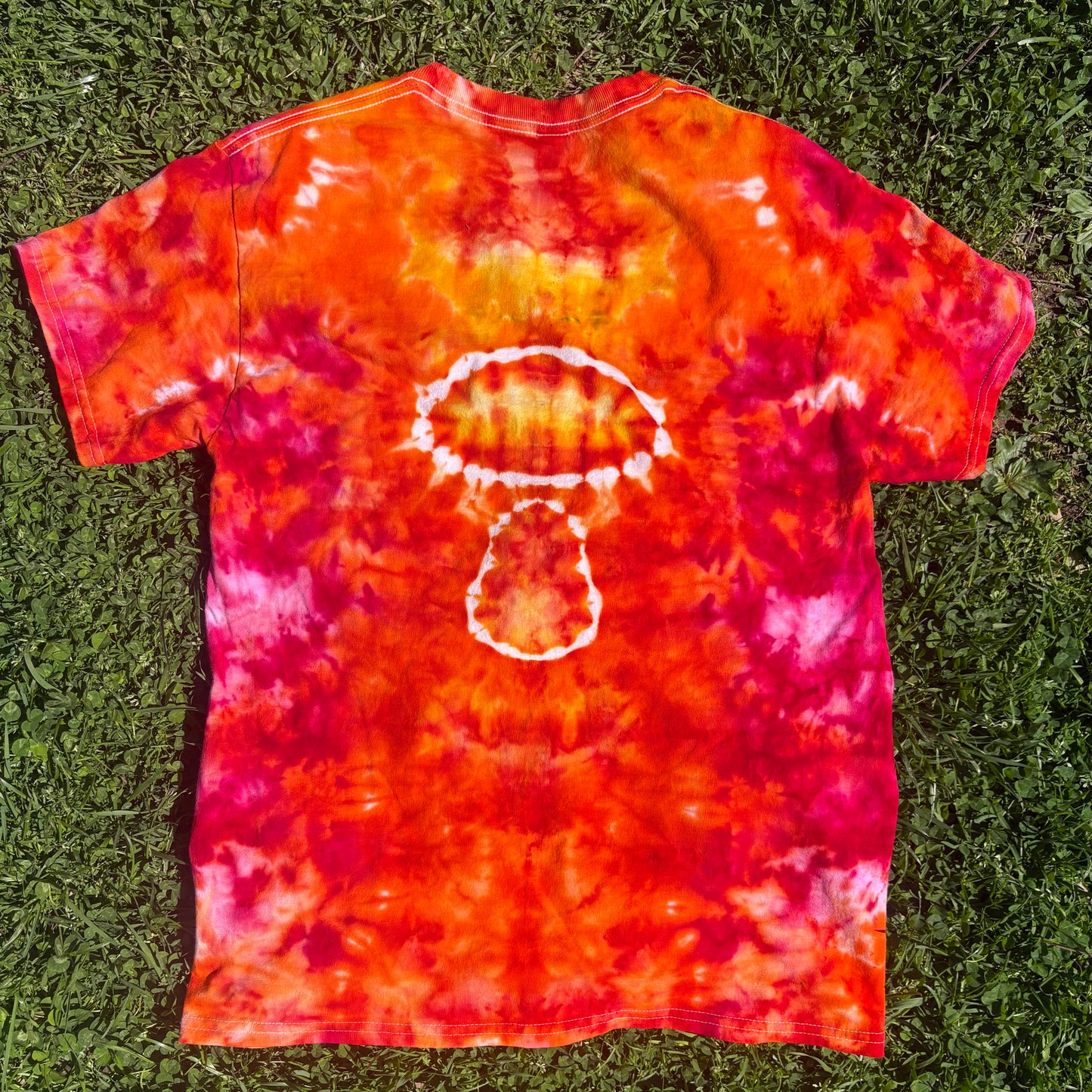Unisex Red and Orange Hand-Dyed Tie Dye T-shirt - 100% Cotton
