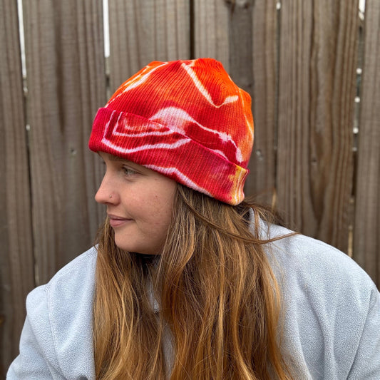 Warm Energy Ribbed Tie Dye Beanie