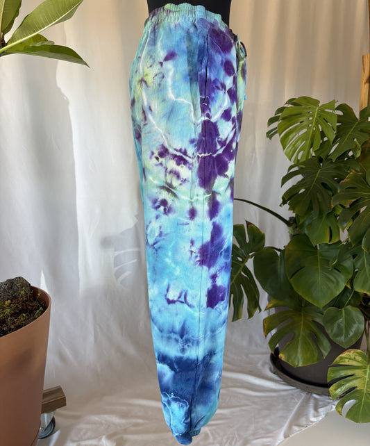 Blue purple tie dye sweatpants