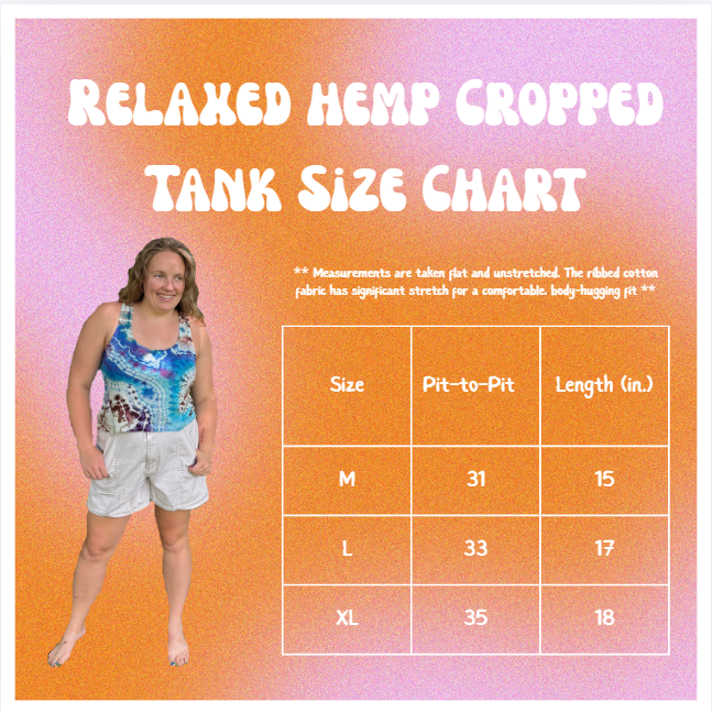 Women's Relaxed Hemp Cropped Tank | Hand-Dyed Organic Cotton
