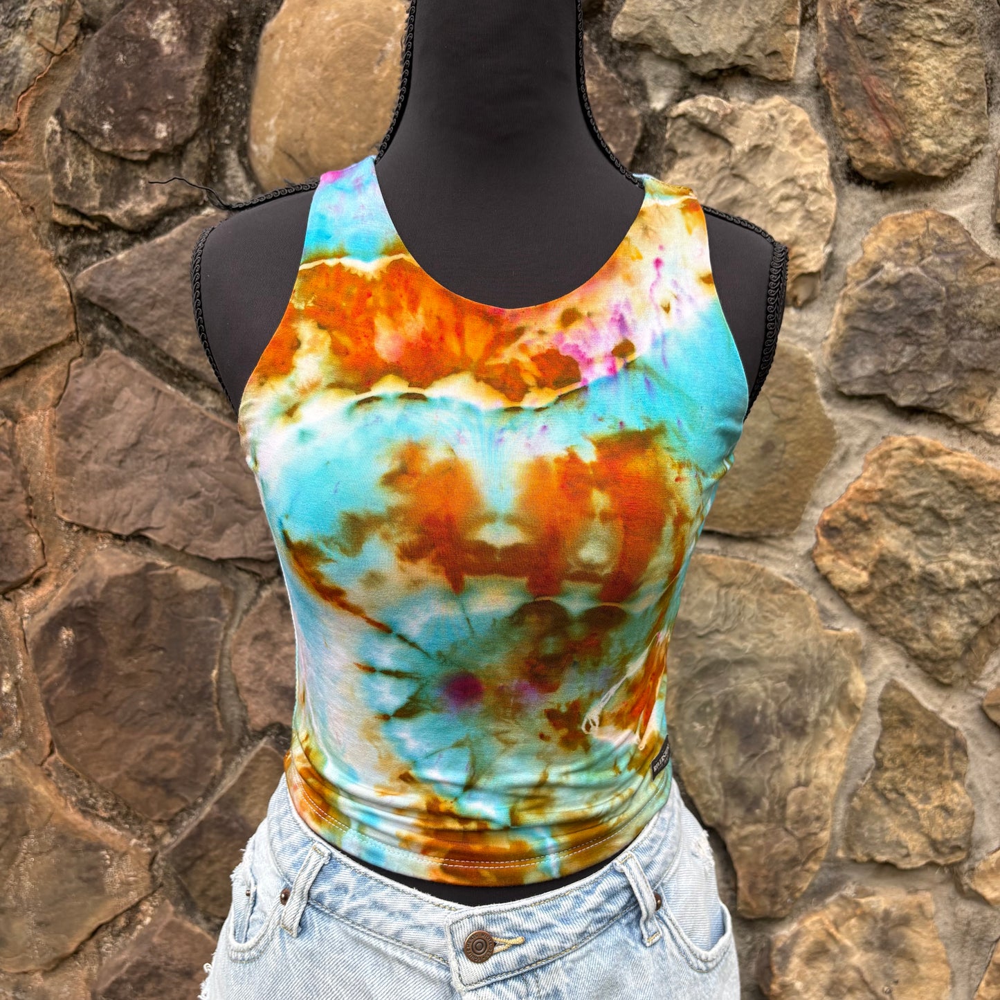 Women's Fitted Rayon Cropped Tank | Hand-Dyed River Apparel