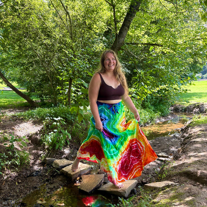 Take-Out Skirt | Rainbow – Hand-dyed Skirt for Women with Pockets