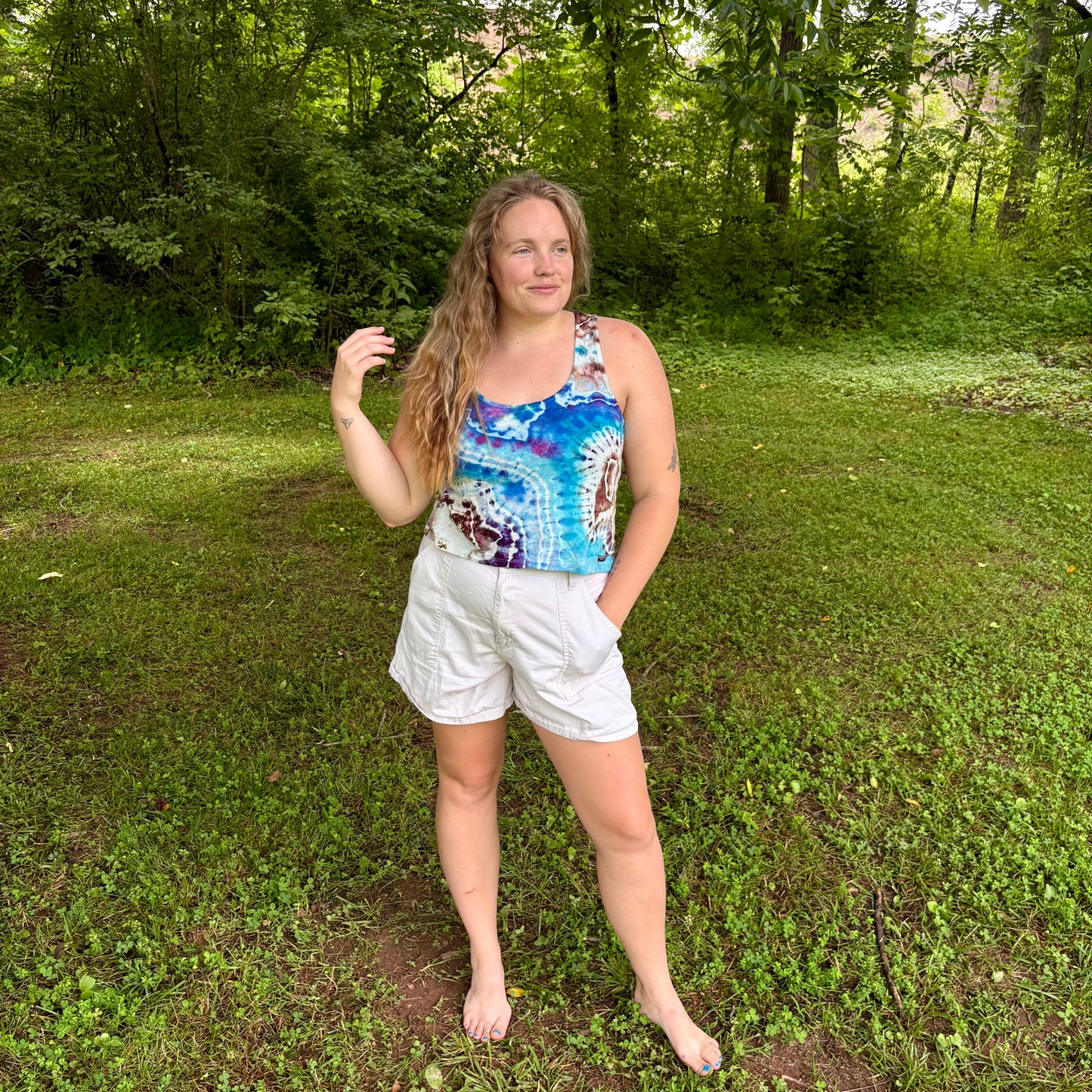 Women's Relaxed Hemp Cropped Tank | Hand-Dyed Organic Cotton