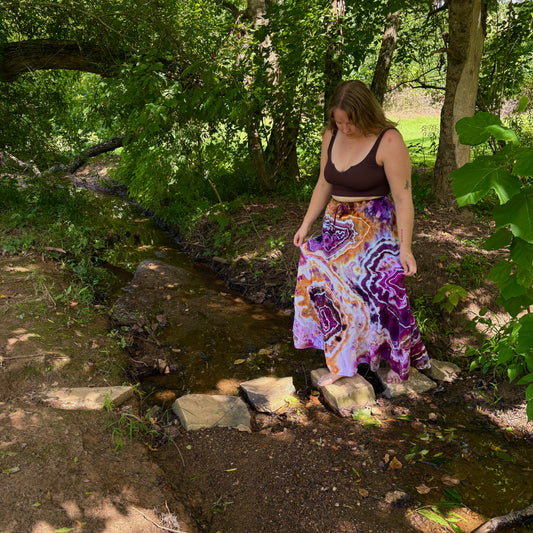 Take-Out Skirt | Purple & Brown – Hand-dyed Skirt for Women with Pockets