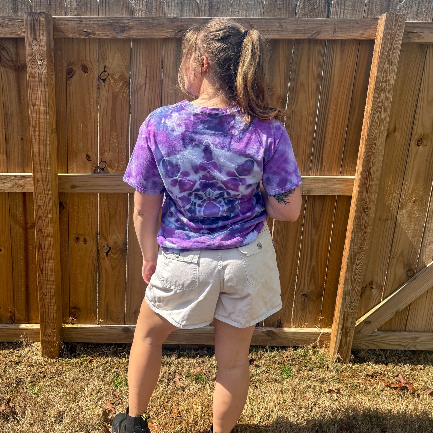 Unisex Purple Hand-Dyed Tie Dye T-shirt - 100% Cotton