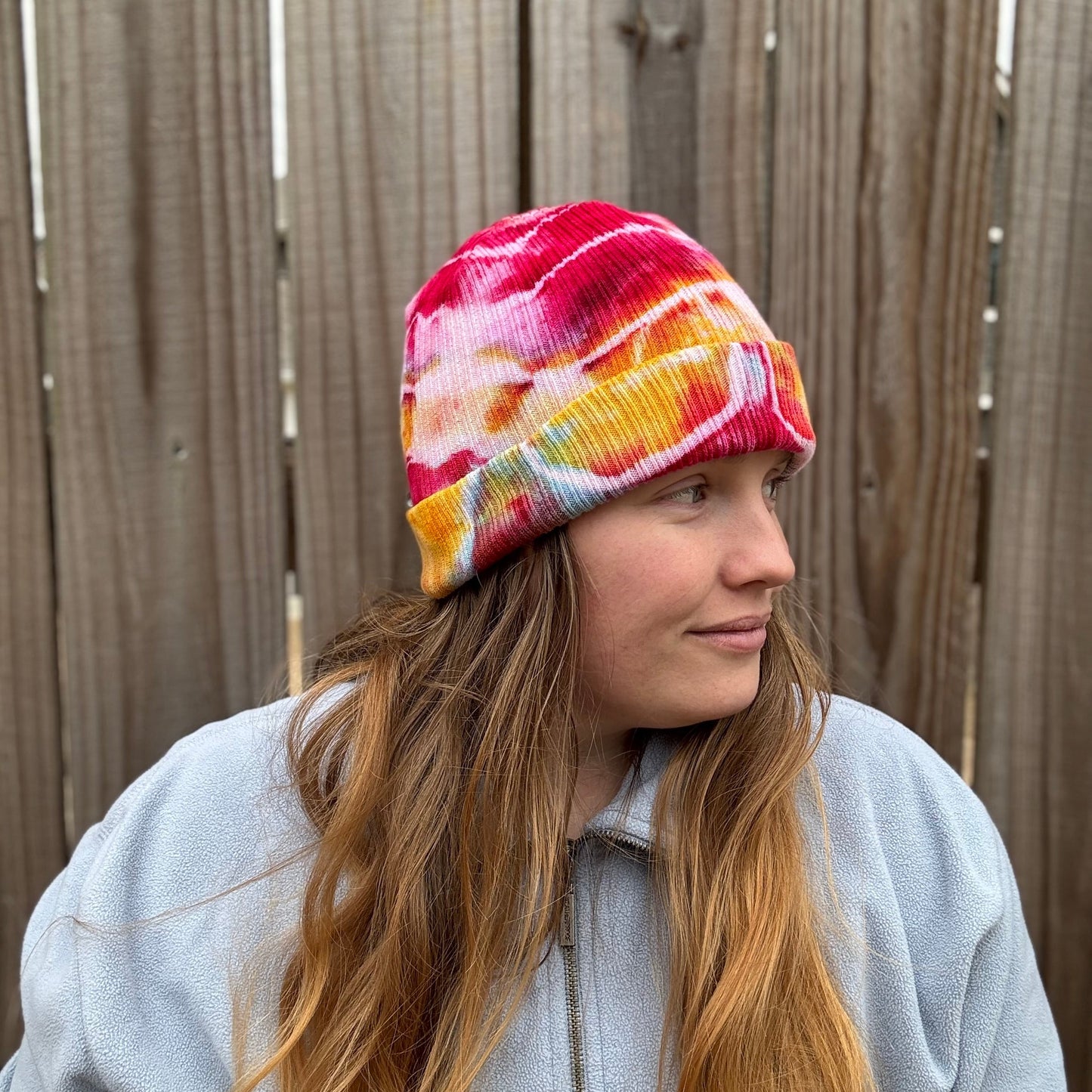 Warm Energy Ribbed Tie Dye Beanie