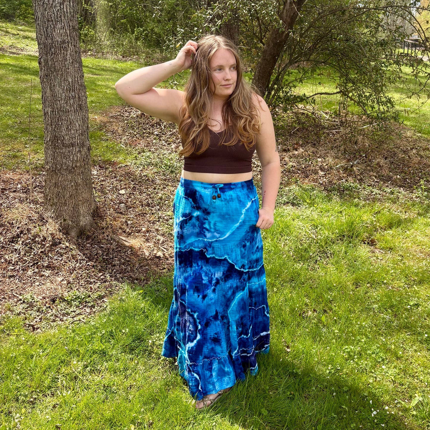 Take-Out Skirt | Tie Dye Skirt for Women - Flowy Summer Skirt with Pockets