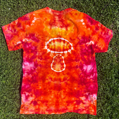 Unisex Red and Orange Hand-Dyed Tie Dye T-shirt - 100% Cotton - XL