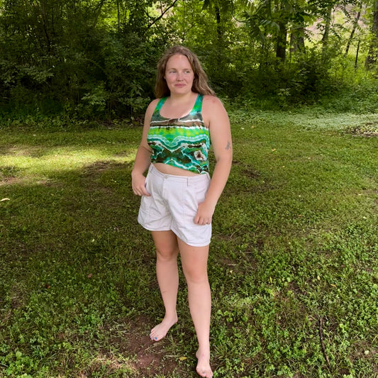 Women's Relaxed Hemp Cropped Tank | Hand-Dyed Organic Cotton