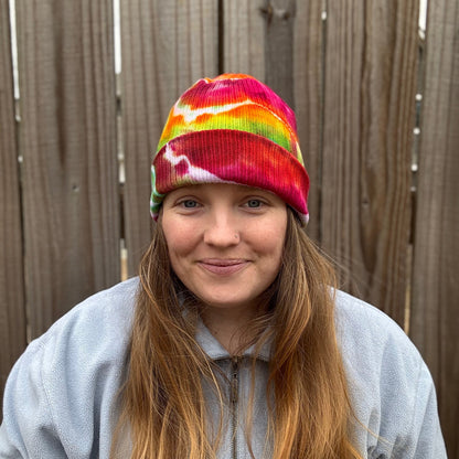 Warm Energy Ribbed Tie Dye Beanie