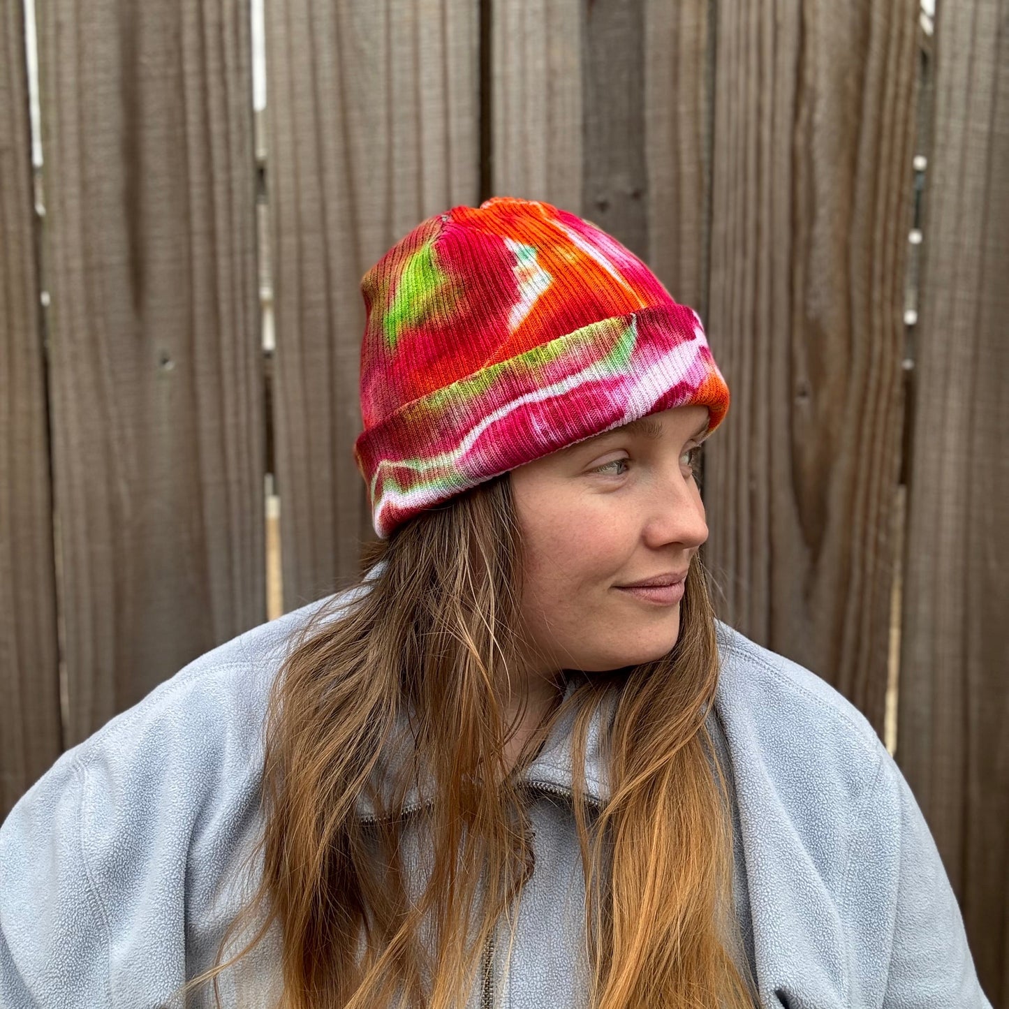 Warm Energy Ribbed Tie Dye Beanie