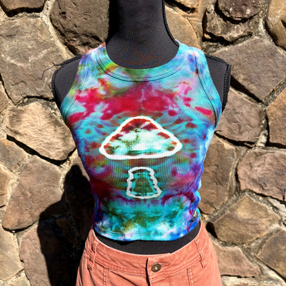 High Neck Mushroom Cropped Tank - Ribbed Cotton