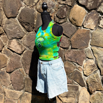 High Neck Mushroom Cropped Tank - Ribbed Cotton