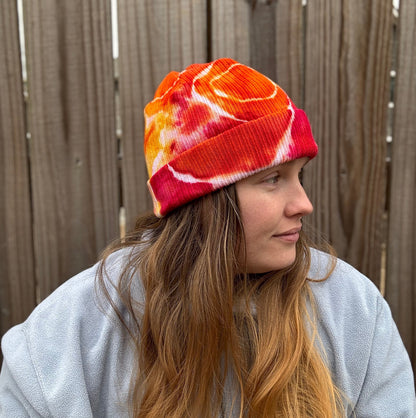 Warm Energy Ribbed Tie Dye Beanie