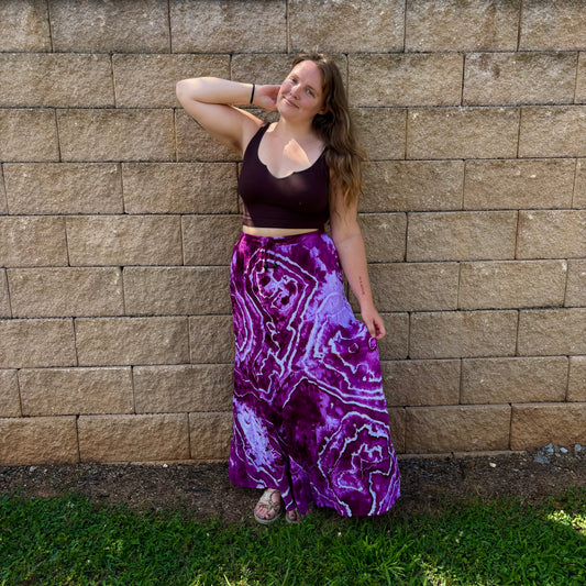Take-Out Skirt | Grape Goddess – Hand-dyed Skirt for Women with Pockets