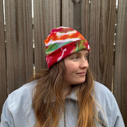 Warm Energy Ribbed Tie Dye Beanie