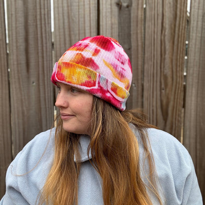 Warm Energy Ribbed Tie Dye Beanie