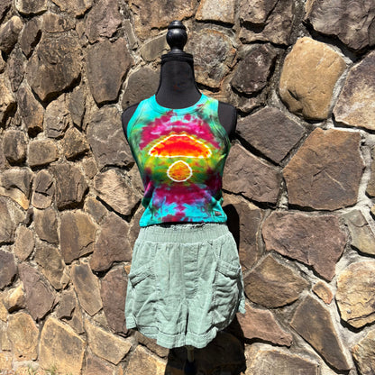 High Neck Mushroom Cropped Tank - Ribbed Cotton