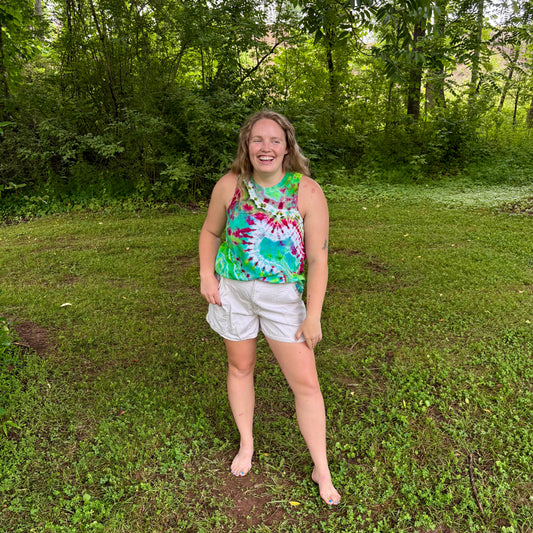 Women's Relaxed Full Length Cotton Tank Top | Hand-Dyed