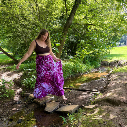 Take-Out Skirt | Grape Goddess – Hand-dyed Skirt for Women with Pockets