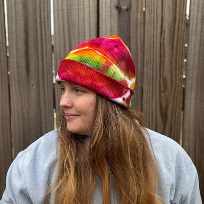 Warm Energy Ribbed Tie Dye Beanie