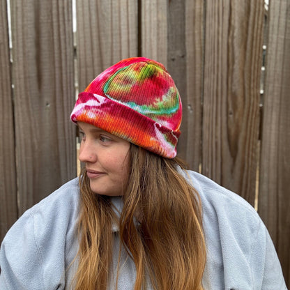 Warm Energy Ribbed Tie Dye Beanie