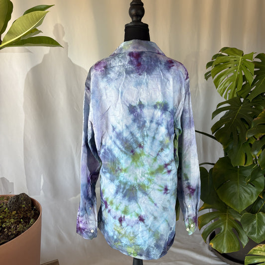 Soft Blue Green Tie Dye Long Sleeve