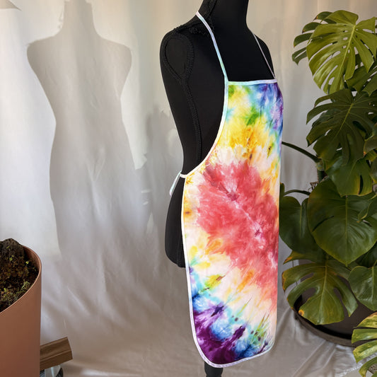 Rainbow tie dye apron handmade