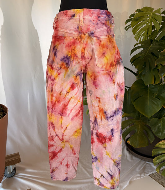 lava red orange tie dye jeans
