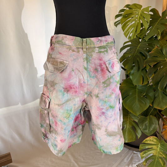 tie dye khaki shorts