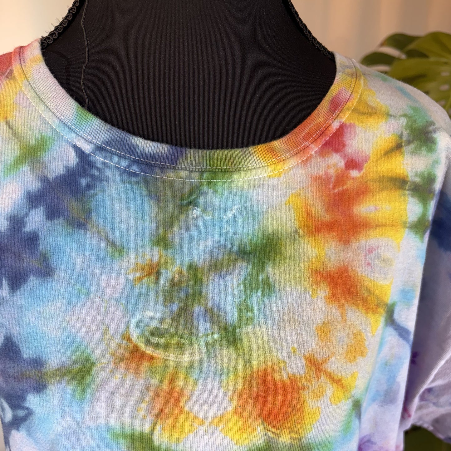 Ghost cat rainbow tie dye t-shirt