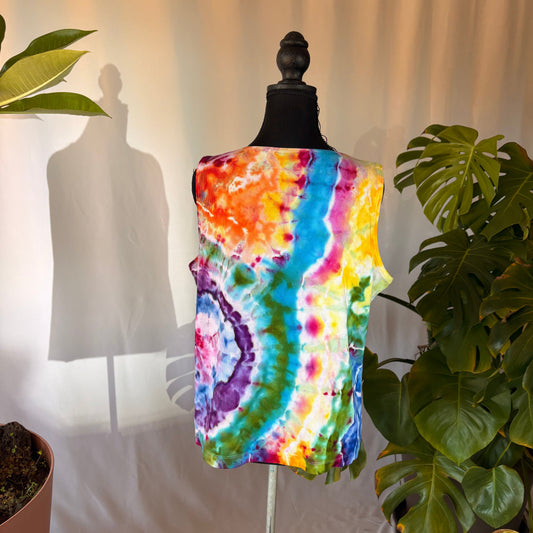 Colorful rainbow tie dye tank top