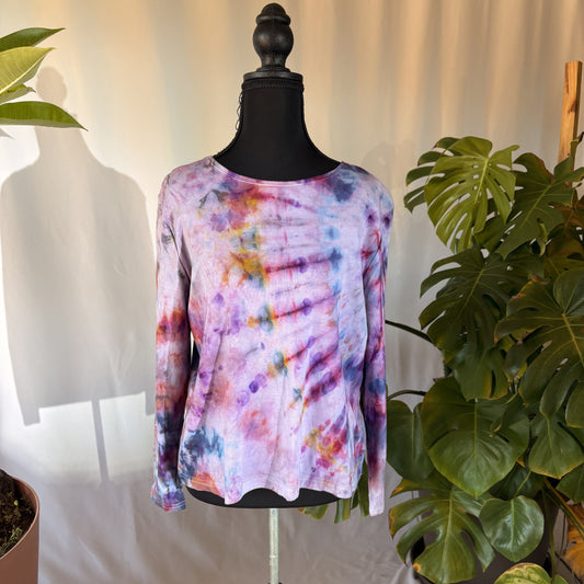 Purple Tie Dye Long Sleeve Shirt