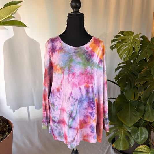 Pink Green Blue Orange Tie Dye Long Sleeve